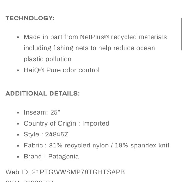 Patagonia Maipo 7/8 Leggings - Picture 5 of 5
